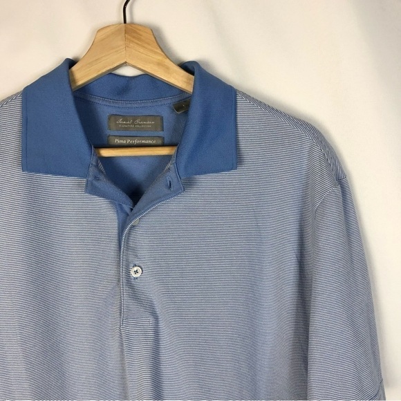 Daniel Cremieux Signature Collection Pima Performance Blue Stripe Polo L - Picture 3 of 3